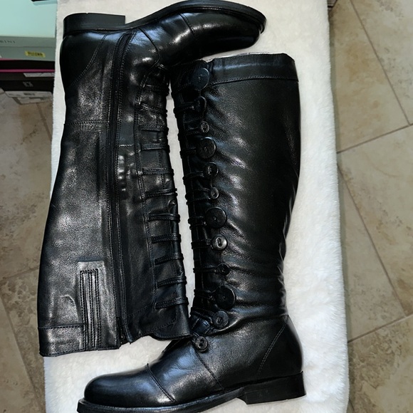 Medici tall leather black boots with zippers size 8.5 - Picture 2 of 6